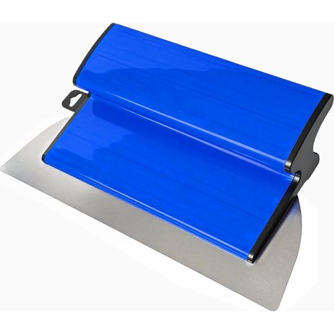 Espátula de superficie, herramienta de espátula de 10 pulgadas/25 cm con mango ergonómico en forma de Z y hoja de acero inoxidable de 0,5 cm para enyesar, empapelar y más (azul)