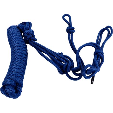 Licol en corde multi-nœuds, réglable, sûr, portable, tissage cheval pour l'entraînement quotidien, bleu (1/5)