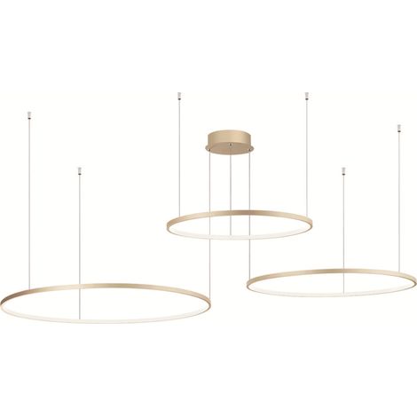 Lampada a sospensione a Led SOEL 3 Luci in metallo verniciato 200 cm ORO (1/5)