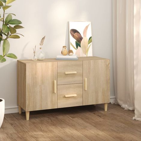 Aparador de madera de ingeniería roble Sonoma 100x36x60 cm vidaXL (1/5)