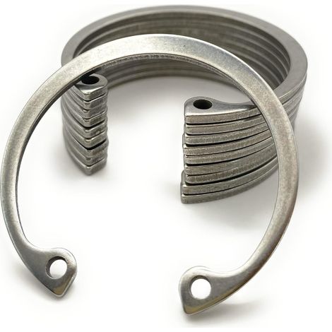 Paquete de 10 anillos de retención internos de acero inoxidable de 40 mm para orificio de 40 mm Acero inoxidable DIN 472 Anillo de retención Clips en C