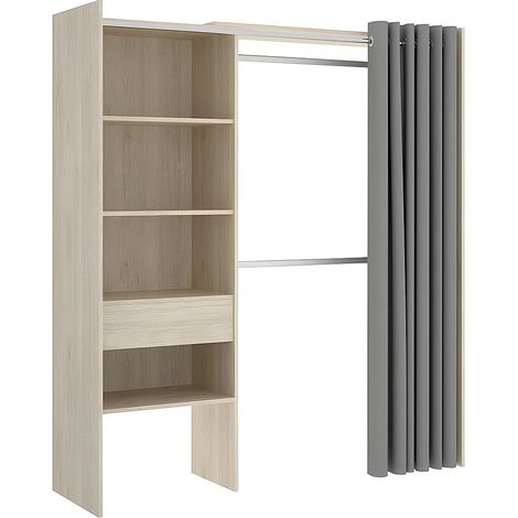 Dressing extensible LAURENT - L.110/160 cm - Coloris : Chêne et gris (1/5)
