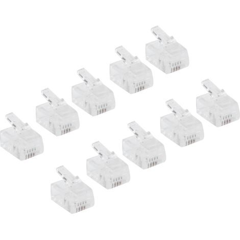 100 connecteurs Ethernet 4 fils 6P4C, plaqués or, universels RJ11 (1/5)
