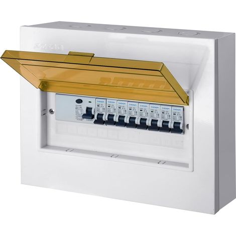 Coffret Electrique, Tableau Electrique 1 Rangée 12 Modules, Boitier Etanche Electrique Exterieur Avec Disjoncteur Différentiel 4P Type A 40A 30mA FI RCCB et 8 Fusibles AC B16 (1/5)