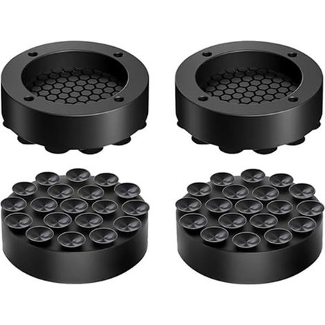 Amortisseurs de vibrations pour machine à laver - Lot de 4 amortisseurs universels - Amortisseurs en caoutchouc - Avec 19 ventouses - Patins antidérapants extra épais (1/5)