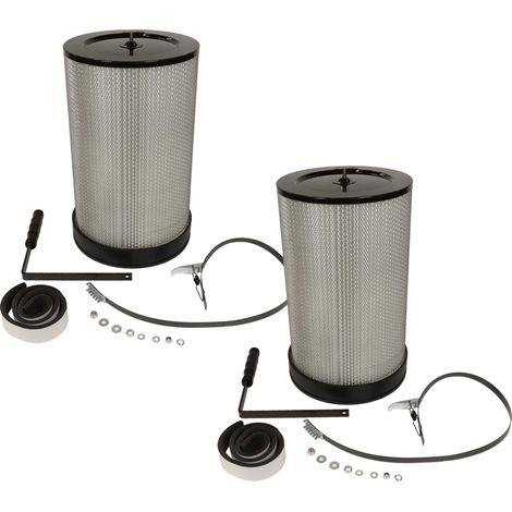 vhbw 2x Feinstaubfilter kompatibel mit Scheppach HD12 Absauganlage - Feinstaub-Filterpatrone mit Reinigungsbürste