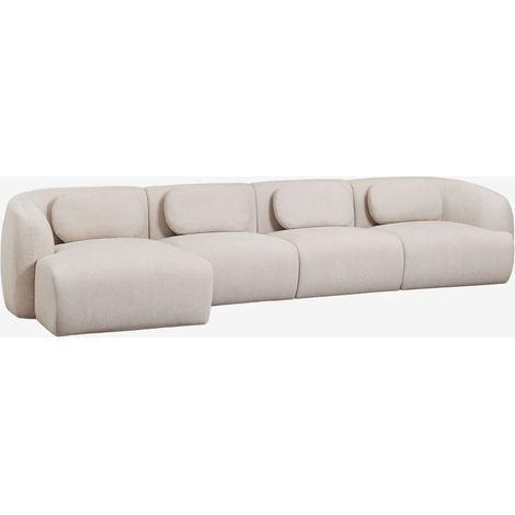 Canapé modulable avec méridienne gauche 4 pièces en chenille Coquette SKLUM