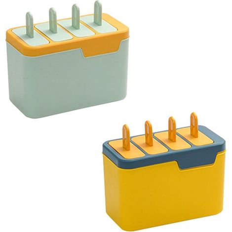 Moldes para helado caseros, 2 piezas, de plástico, a prueba de fugas, resistentes al agua, moldes para sorbete para una preparación fácil y reutilizable de helado casero. (1/5)