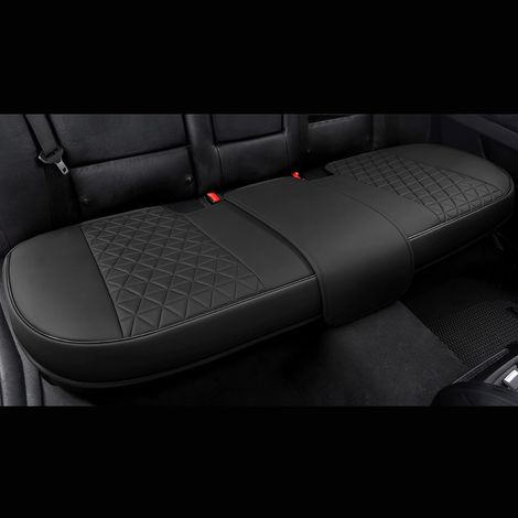 Black Panther Housse de siège de Voiture arrière en Cuir PU pour 90% des Voitures, matelassée en Triangle - Noir (1/5)