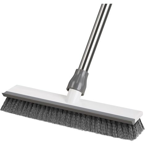 2 en 1 Brosse à Récurer Sol avec Long Manche(128cm), Brosse Sol avec Poils Durable et Raclette pour Nettoyer Les Carreaux et Surfaces en Bois, Cuisine, Salle de Bain, Terrasse, Patio, Garage (1/5)