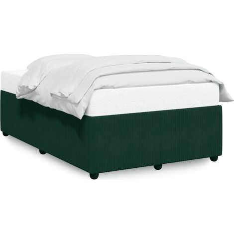 Lit double  Lit adulte  Cadre de lit sans matelas vert foncé 120x190 cm velours (1/5)