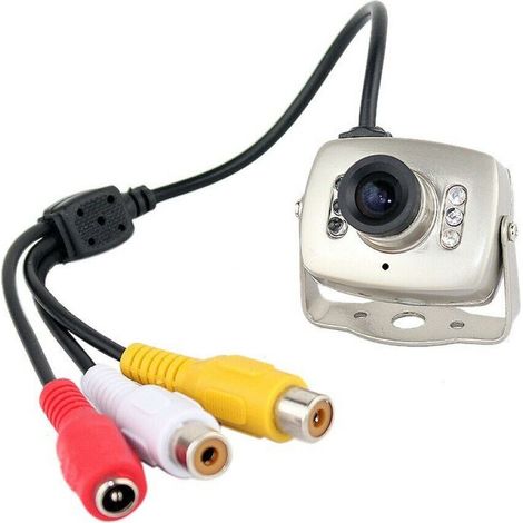 MINI MICRO TELECAMERA CAMERA A COLORI 6 LED IR AUDIO VIDEO MICROFONO STAFFA 208C (1/5)