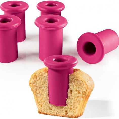 Set di 6 taglia-cupcake, taglia-muffin e taglia-torte con pestello, taglia-plastica per praticare fori nei prodotti da forno (1/4)