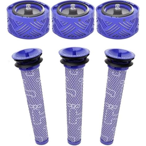 6er-Pack Ersatz-HEPA-Filter für Dyson V6 DC58 DC59 DC62 DC72 DC74 SV03 SV04 SV05 SV06 SV07 SV08 SV09 Absolute Animal Motorhead Staubsauger, Teilenummern 965661-01, 966741-01 (1/4)