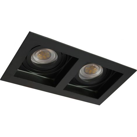 Anello da incasso Akrah rettangolare due luci nero 18x10cm (1/5)