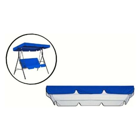 QORVA-Auvent pour balancelle - Jardin - Auvent pour balancelle - Pare-soleil pour balancelle - Auvent de rechange pour balancelle - Bleu