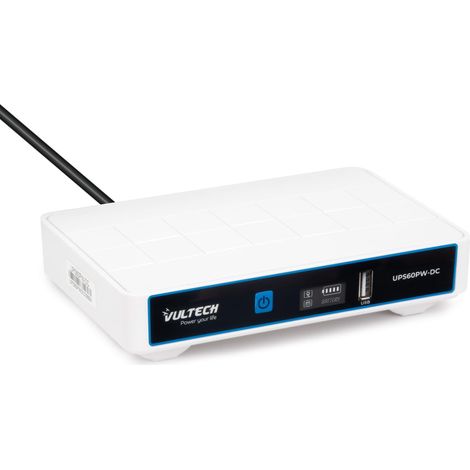 VulTech Mini Ups UPS60PW-DC Rev. 2.1 Gruppo Di Continuità Portatile 60W 6000mAh per Router Modem Telecamera IP USB 5V DC 12V