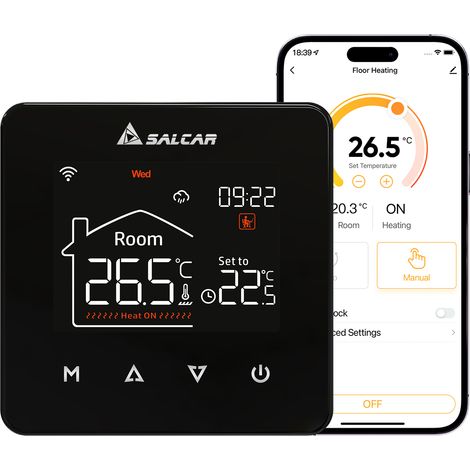 WiFi Thermostat Heizung Smart für Wasser Fußbodenheizung Programmierbarer LCD Raumthermostat Boiler WLAN Thermostate Heizung Digital Fussbodenheizung Kompatibel Alex Google Home 3A (1/5)
