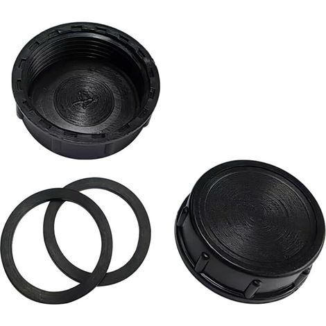 Qrity 2 Pièces Bouchon de Tuyau d'Évacuation d'Évier de Cuisine, Bouchon Fileté de 39 mm, Noir (1/5)
