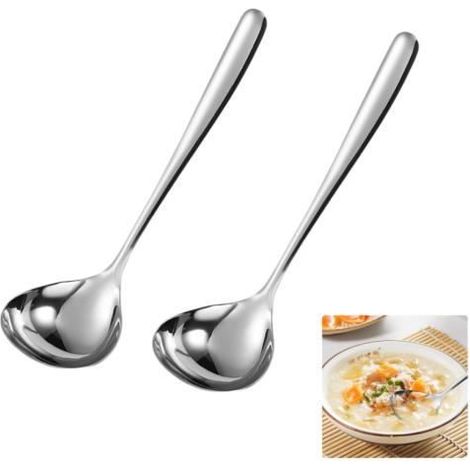 Louche à Soupe - Inox - 20,5cm - Acier Inoxydable 304 - Ergonomique - Résistant à la Chaleur (1/4)