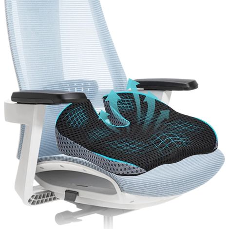 Orthopaedic Memory Foam Cushion 44.5 x 42 x 13 cm Non-Slip Ergonomic 6-zone pressure distribution, breathable and washable - ideal for office, car and home (1/5)