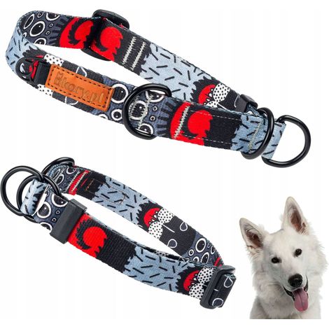 Collar de medio estrangulamiento sólido para perro pequeño o cachorro de 20-27 cm, Ukory GRIS (1/5)