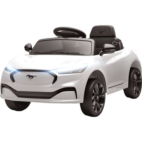 Ford Mustang Mach-E voiture électrique enfant 12V télécommande 2,4G 2 moteurs 92x55x44cm blanche