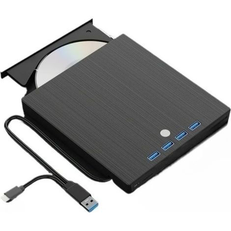 Lecteur/graveur/lecteur DVD portable externe USB-C USB 3.0 7 en 1, compatible avec les systèmes Windows 11/10. (1/5)