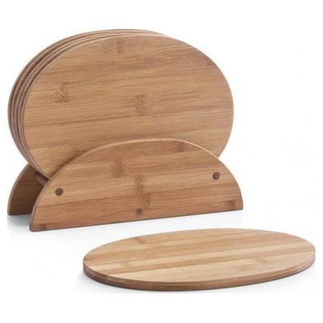 Set di 6 Taglieri in Bambù Naturale Zeller