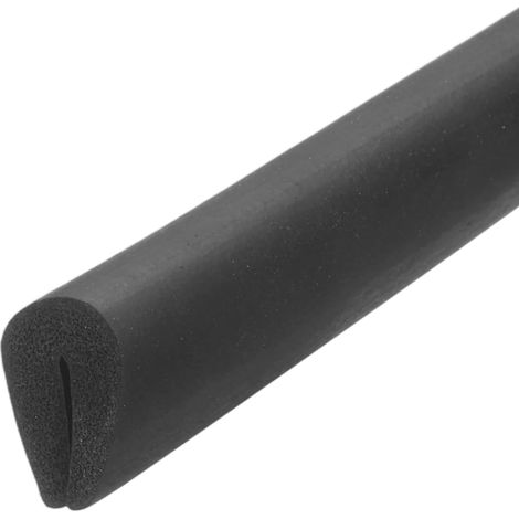 Bordure En Caoutchouc, 1/16"(2mm) x 1M Longueur EPDM Profilé En U Protecteur De Bord Gouttière En U Pour 0.1-1.5mm Verre Miroir Protecteur, Noir (10x17mm) (1/5)