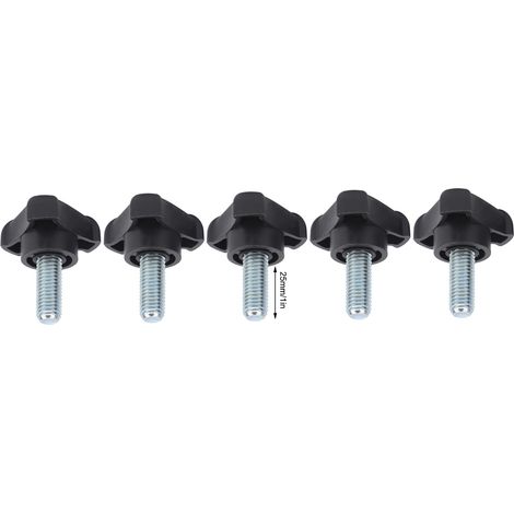 Lot de 5 poignées triangulaires en plastique M10-25, poignée de verrouillage longue, vis de verrouillage à rotation manuelle sans effort (1/5)