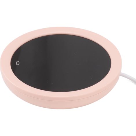 Chauffe-tasse électrique USB à pression par gravité, 55 °C, rose, idéal pour le bureau.