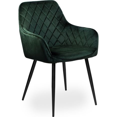 Silla de terciopelo verde oscuro de La Habana (1/5)