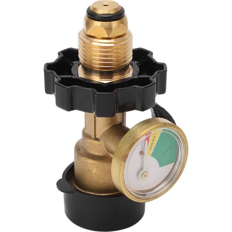 Adaptateur en cuivre POL d'interface nord-américaine avec manomètre pour convertisseur de remplissage de bouteilles de propane en bouteilles de gaz charbon (1/5)
