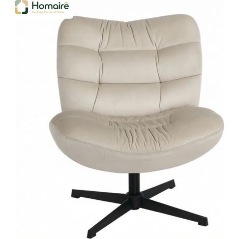 Sessel aus beigem und beigem Chenille mit Stahl, Maße 80 x 70 x 82 cm HOMAIRE (1/5)