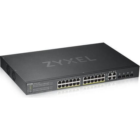 ZYXEL GS1920-24HPv2 28 Port Smart Managed PoE Switch 24x Gigabit Copper PoE and 4x Gigabit dual pers (1/4)