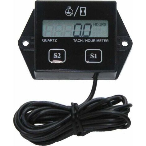 Tachymètre Moto Numérique Inductif pour Moteurs 2 et 4 Temps, Compteur Horaire Étanche avec Batterie Remplaçable pour Véhicules Nautiques ATV UTV- (1/4)