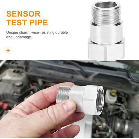 1 set, color: silver, material: iron, 2 car parts, oxygen sensor connectors, waterproof and dustproof. (1/4)