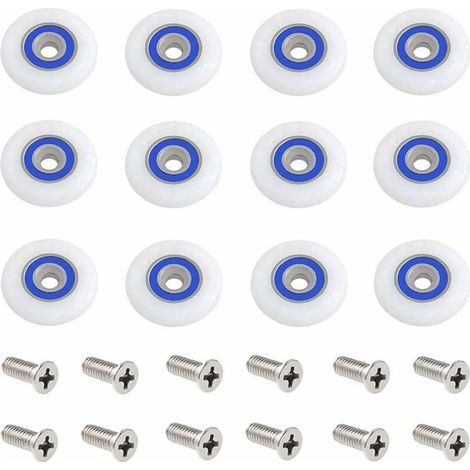 VURAHOME – Duschtürrolle, Duschtürrollen, Ersatzrollen für Duschtüren, Duschtürrolle mit Schrauben, 23 mm Durchmesser (1/5)