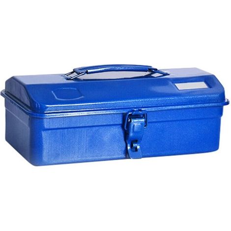 Thickened Iron Case Metal Toolbox, Large Capacity Portable Toolbox with Lock, Portable Steel Toolbox with Hipped Roof (1/5)
