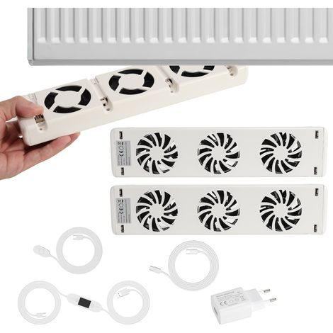 TolleTour Amplificador de radiador, juego doble  Tres orificios de ventilación - Temperatura regulable Adecuado para una longitud de 100 cm Ventilador de radiador (1/5)
