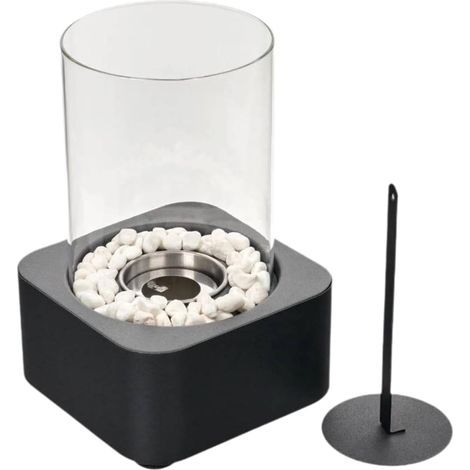 Cheminée à éthanol de table, 1222 cm, noire, adaptée au salon, à la chambre et à la terrasse (1/4)