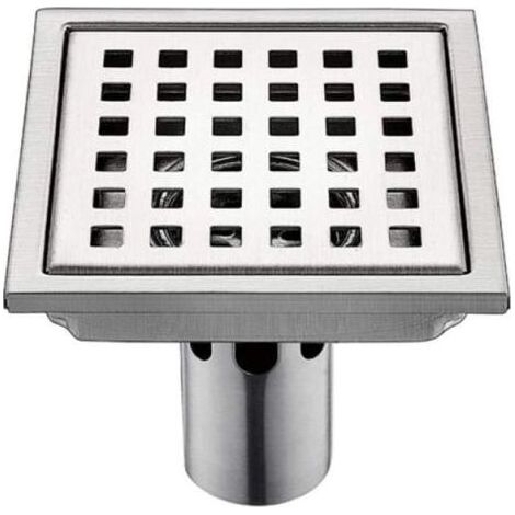 Siphon De Sol INOX 1 Pcs en Acier Inoxydable Drain15Cm 15Cm Filtre Carré Déodorant Anti Retour Fuite d'eau 15Cmb (1/4)