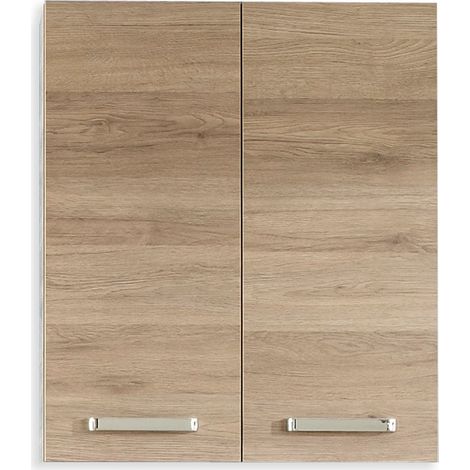 PELIPAL 313 Offenbach - Armadietto da parete in legno, riproduzione in rovere San Remo, 60 x 70 x 20 cm