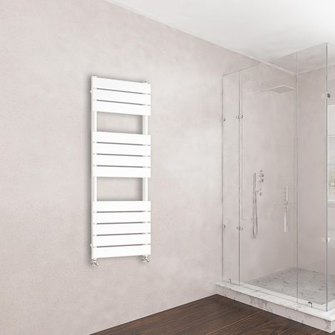 Acezanble 1200x450mm White Heated Ladder Towel Rail Bathroom Warmer Radiator (1/4)