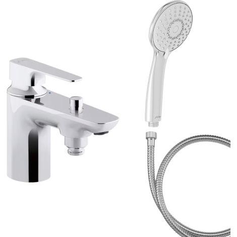 Mitigeur baignoire JACOB DELAFON Aleo+ + pommeau de douche Juliette + flexible de douche métal (1/5)