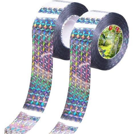 2 Pièces Ruban Repulsif pour Oiseaux 80m x 4.8cm Bande Répulsive Anti Oiseaux Ruban Réfléchissant Double Face pour Oiseaux Bird Scare Tape Répulsif Oiseaux Réfléchissant (1/5)