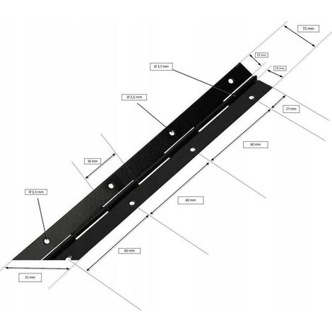 Bisagra de correa galvanizada de 30 cm - 25 unidades (1/4)