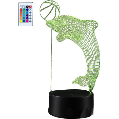 Veilleuse 3D - Lampe de Table à LED avec Télécommande Tactile - Pour Chambre d'Enfant - 1 Pièce (1/5)