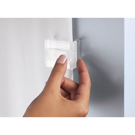 Pinces à rideau de douche Blanc lot de 2 pièces (1/3)